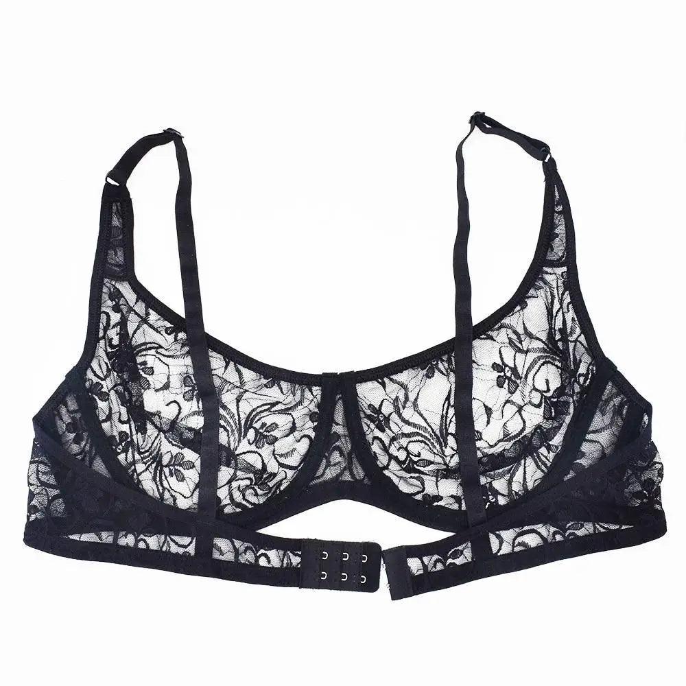 Plus Size Lace Bras For Women Underwired Bralette Womens Underwear Delicate Embroidery Lingerie Brassiere