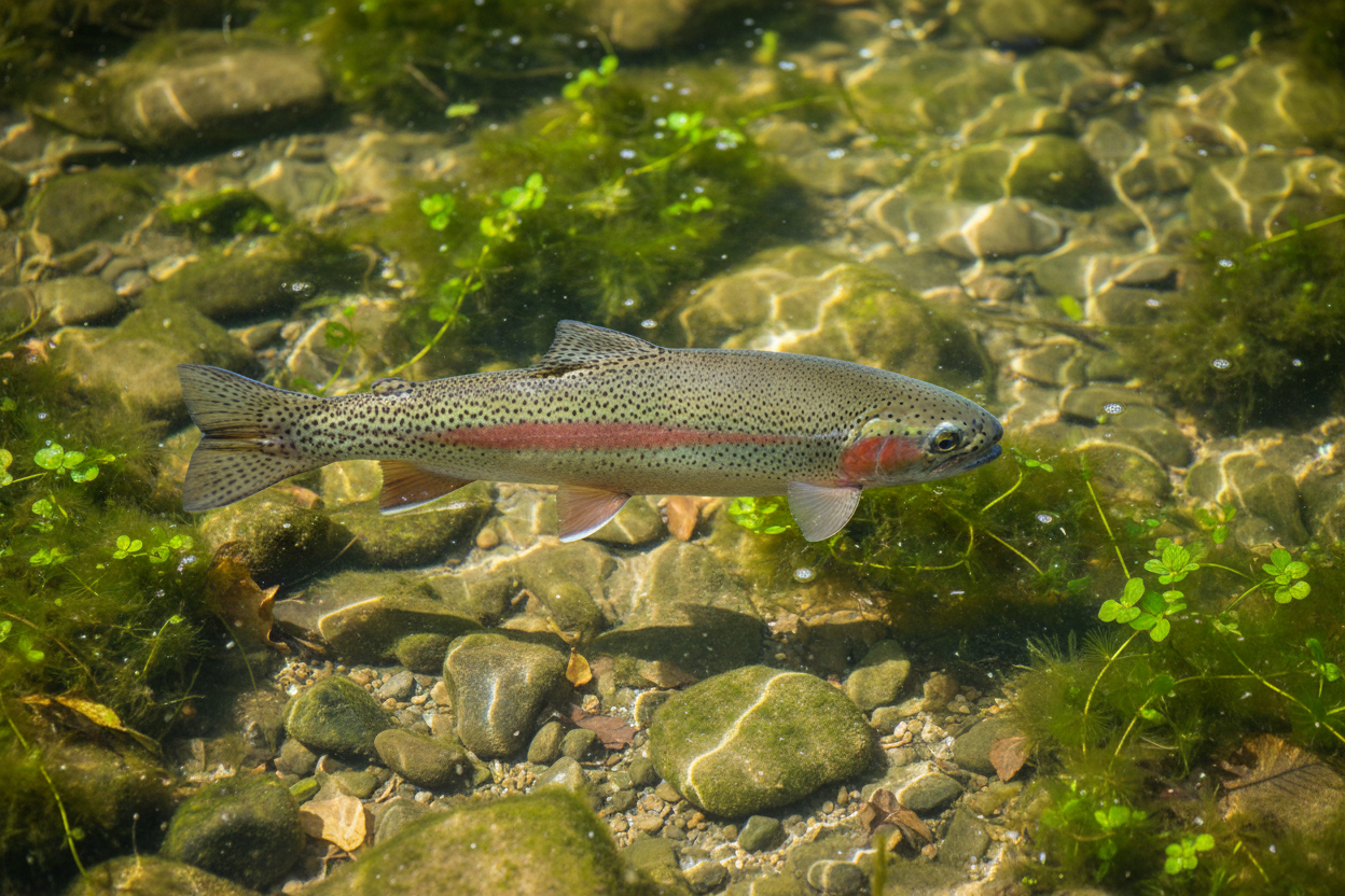 trout swimming