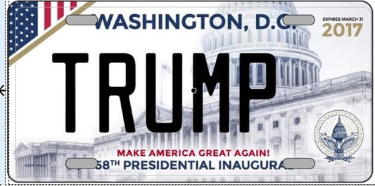Trump Inaugural License Plate Replica