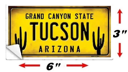 Size Of Tucson Arizona Bumper Sticker