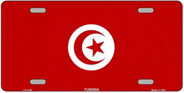 Tunisian Flag Metal Novelty License Plate 