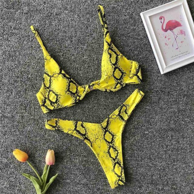 Underwired Bikini Female Swimsuit Women Swimwear Two-Piece V Shape Wire Bikini Set Bather Bathing Suit Women Micro Bikini Set Shiny Metallic 2 Piece Swimsuit Push Up Underwire Swimwear Bathing Suit