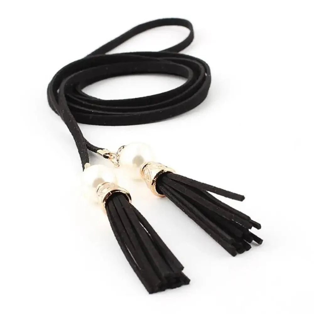 Unique Classic PU Leather Tie Strap Waist Belt For Women Modern Rope Style Design Ladies Waistbands