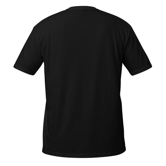 Black t-shirt on a white background
