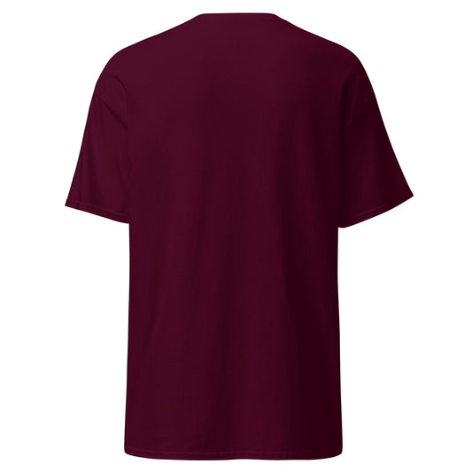 Maroon t-shirt on a white background