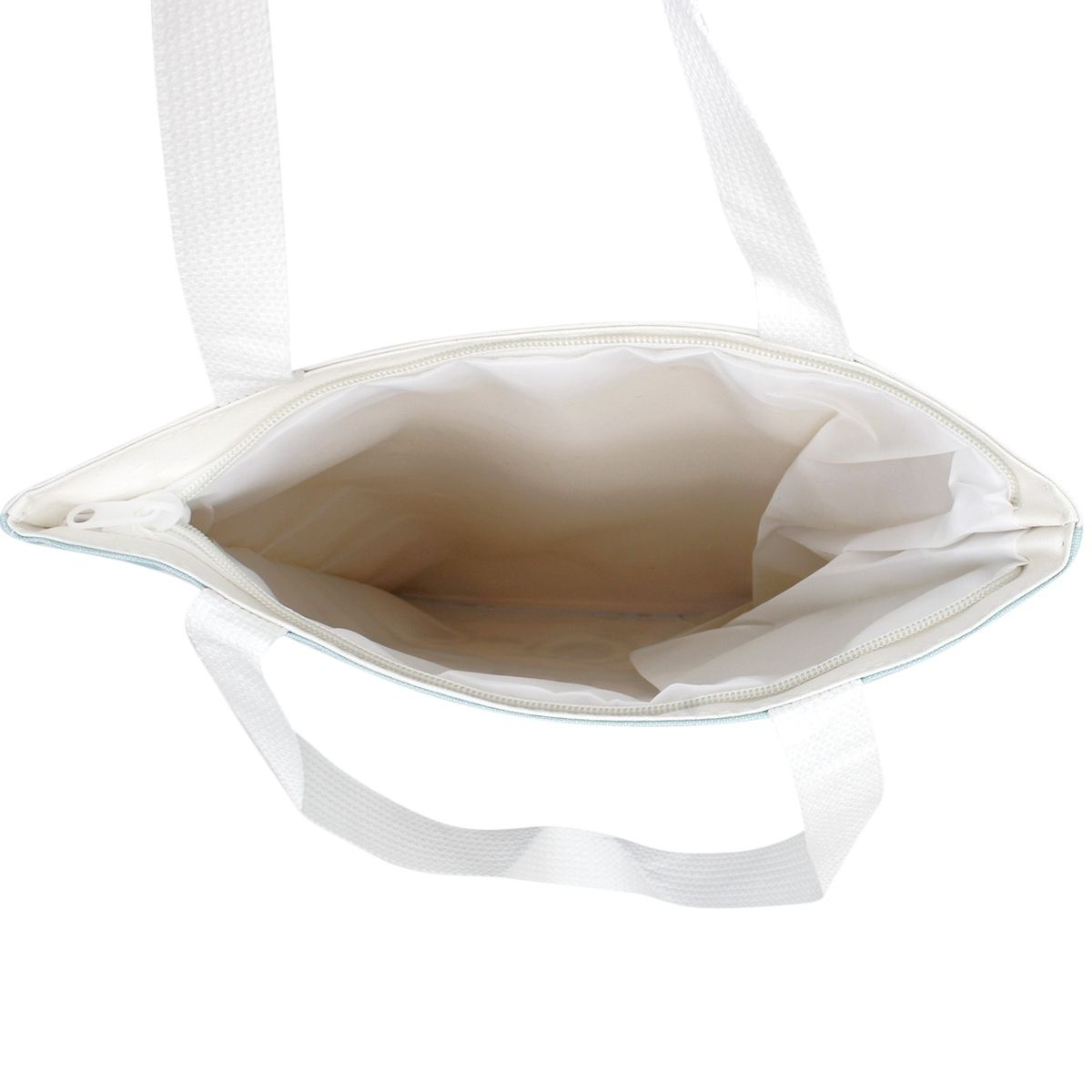 Canvas Tote Labubu Blue Zipper Shopper Bag