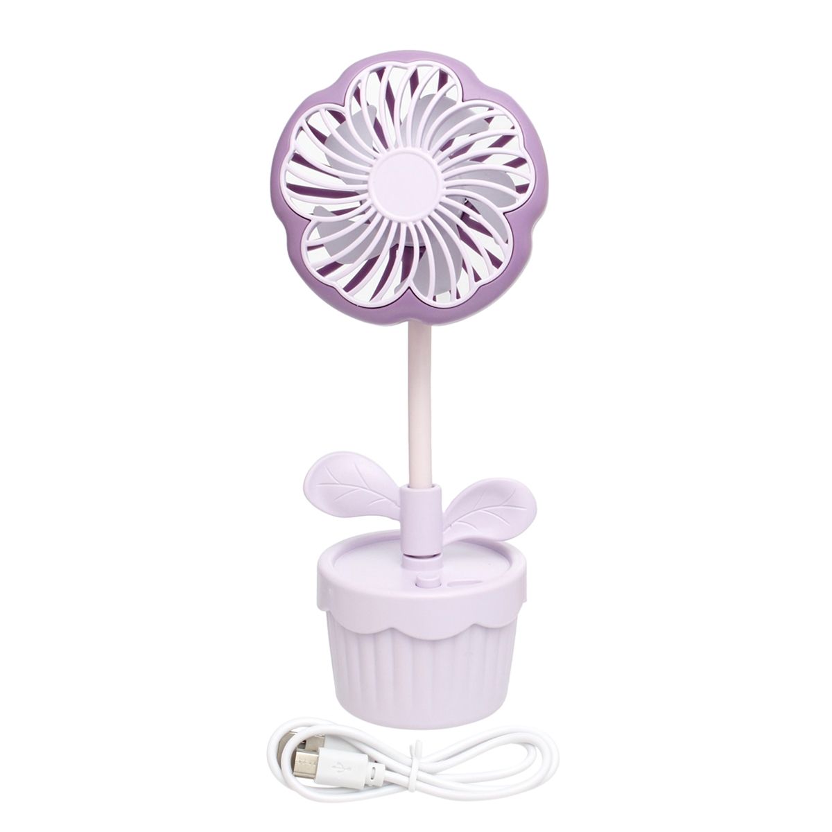 Portable Desk Fan Purple Flower Pot Kuromi