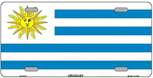 Uruguay Flag Metal Novelty License Plate Style Sign