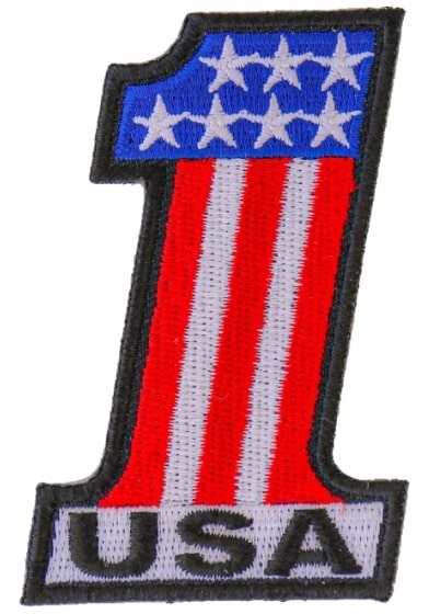 USA #1 Patriotic Iron on Patch 