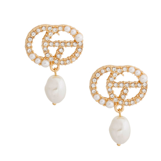 Pearl Letter Pizazz: Gold Studs