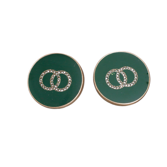 Emerald Envy Flat Studs - Bespoke Chic