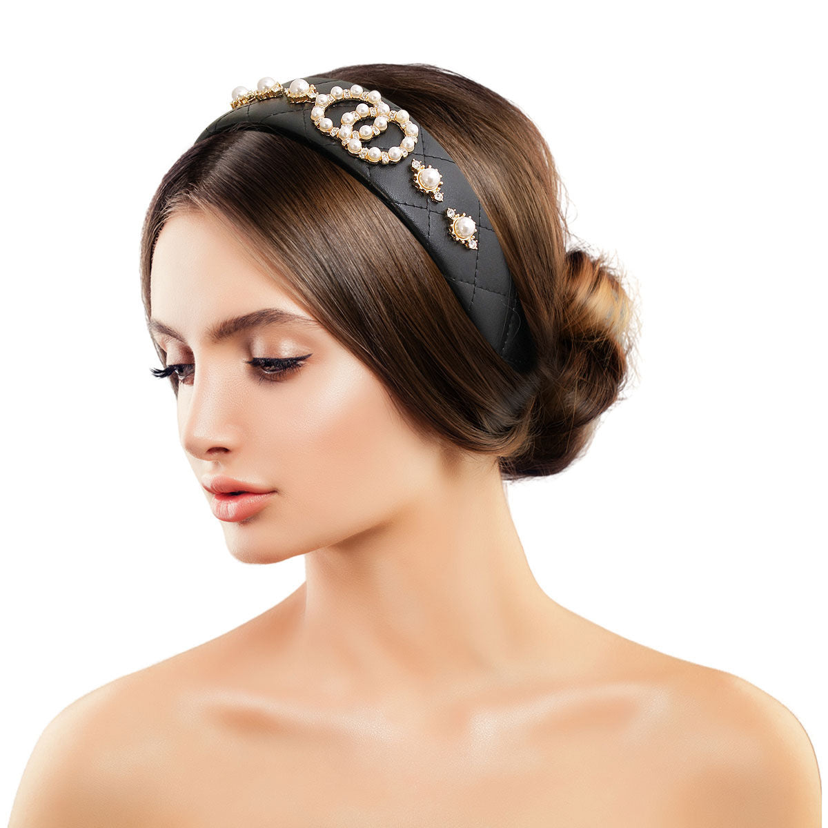 Black Pearl Elegance: Bespoke Headband