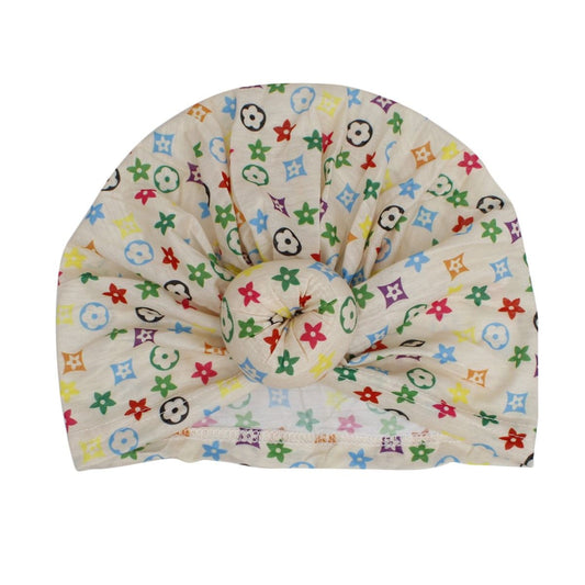 Turban Pre-Tied Donut Beige Monogram Print Women
