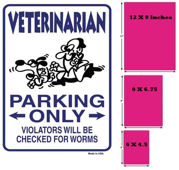 Sizes Of Veterinarian Parking Only Novelty Stickers