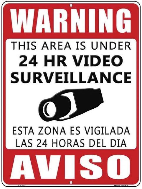 Warning This Area Is Under Video Surveillance Sign