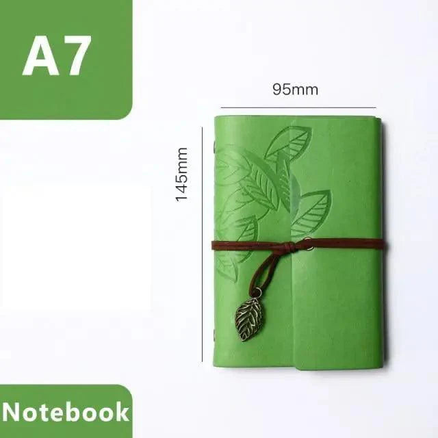 Vintage PU Leather Diary Notebook Journal  Retro Book Traveler Planners Office School Supplies