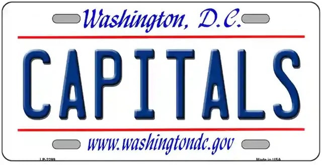 Capitals Washington DC Novelty State Metal License Plate