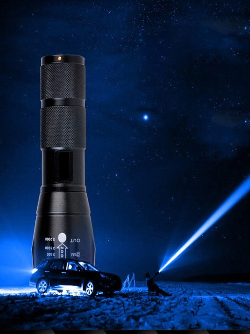 Waterproof Z45 Led Flashlight Ultra Bright Waterproof MINI Torch T6/L2/V6 zoomable 5 Modes 18650 rechargeable Battery for camping tactica Led Mini Water-Resistant Torch Light For Indoor & Outdoor Camping Hiking Accessories Gear