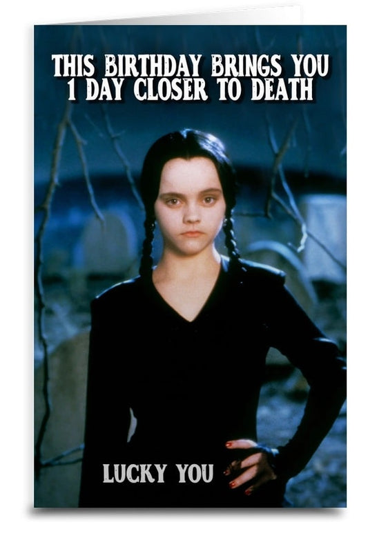 Wednesday Addams Inspired Birthday Card