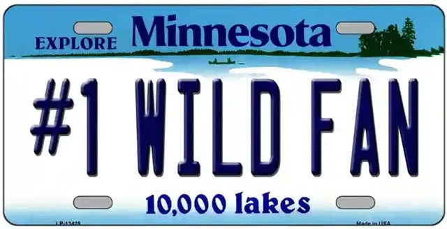 Number On Wild Fan Novelty Minnesota Style License Plate