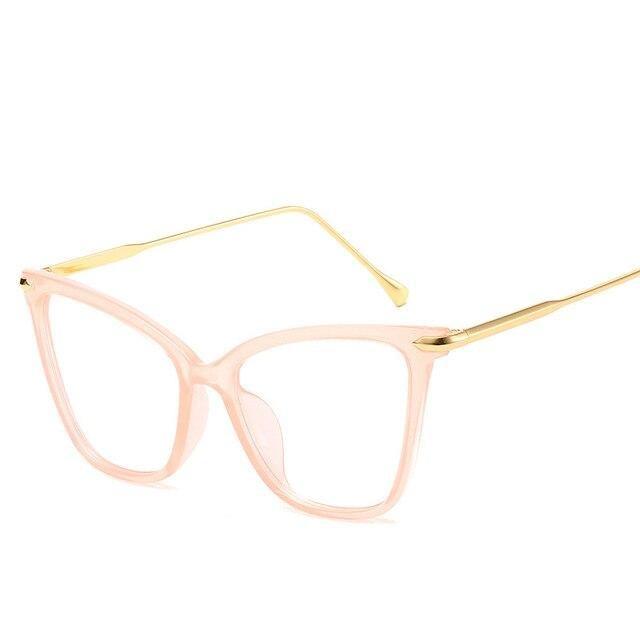 Women Luxury Cat Eye Sunglasses For Women Glasses Oversized Frame Transparent Lens Eyeglasses Computer Optical For  Prescription Glasses For Women