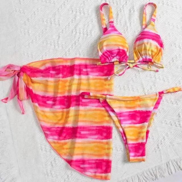 Women Swimsuit High Quality Thong Bikinis Set Swimwear Female Bathing Suit 3 Piece Set Swimsuits