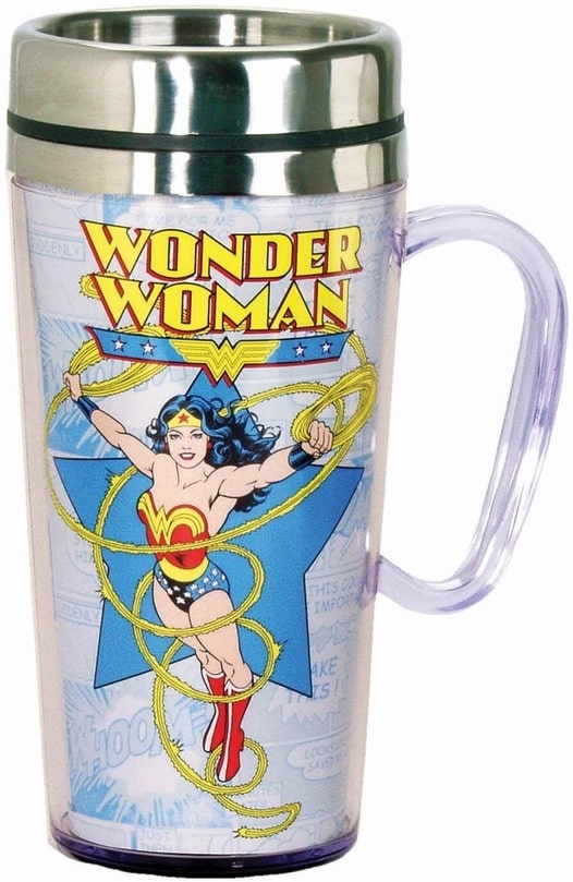 Wonder Woman Insulated Travel Mugs - Acrylic and Stainless Steel Drink Cup