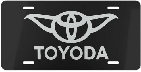 Toyoda Spoof Vanity License Plate