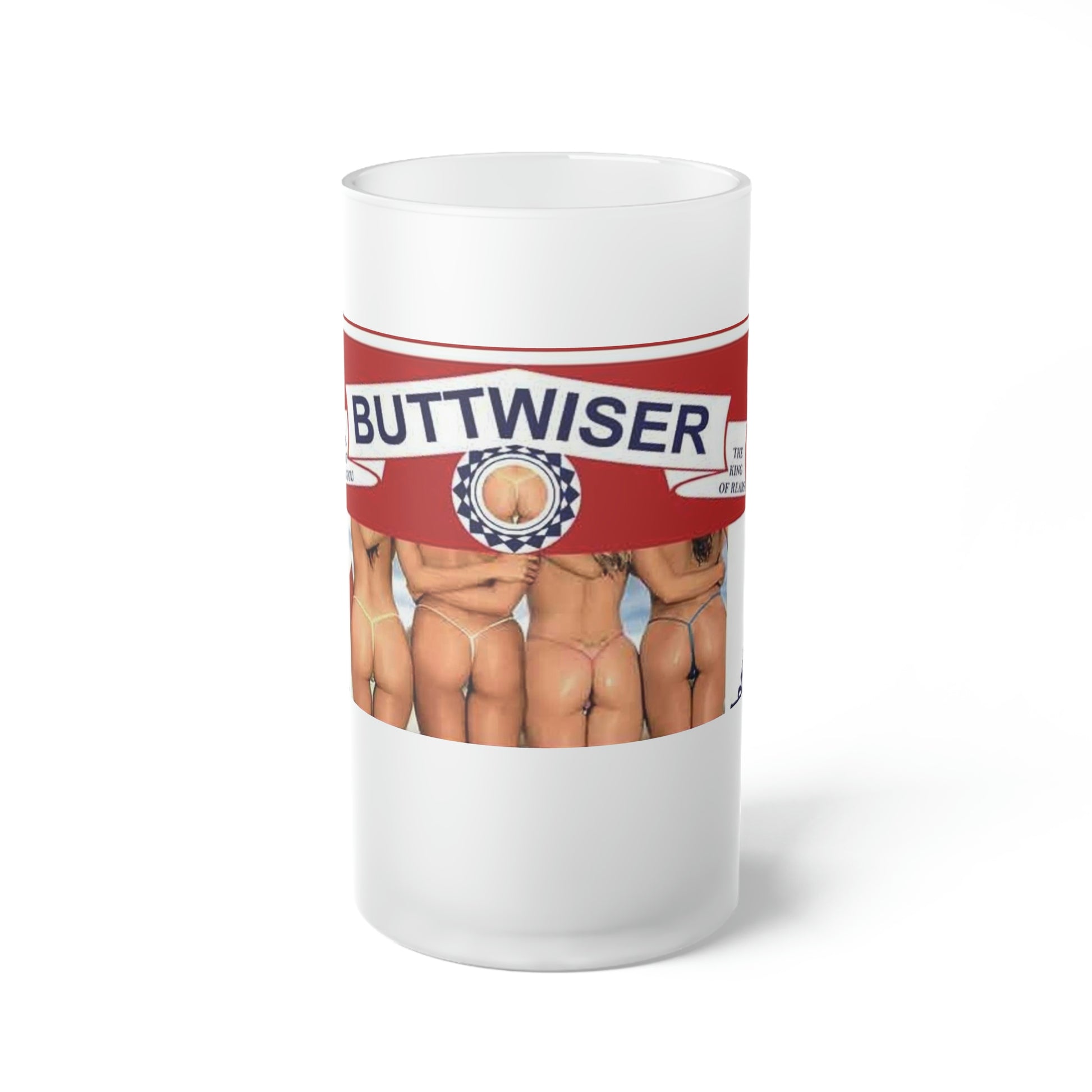 Buttwiser Frosted Glass Beer Mug