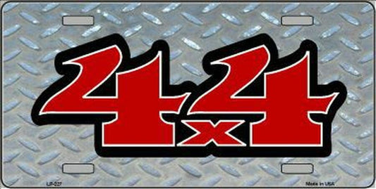 4 X 4 Metal Diamond Plate Novelty License Plate