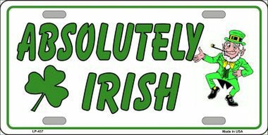 Absolutely Irish Metal Novelty License Plate
