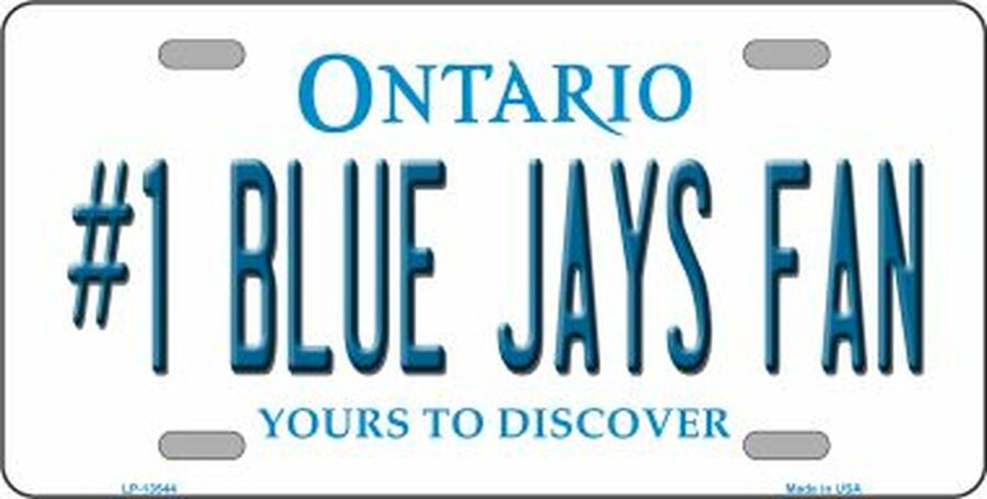 Number 1 Blue Jays Fan Toronto Canada Province Metal Novelty License Plate