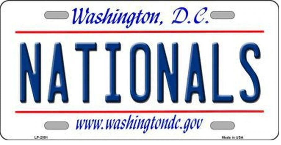 Nationals Washington DC Novelty License Plate