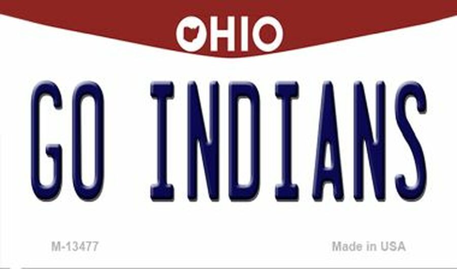 Go Indians Novelty Metal Fans Souvenir License Plate