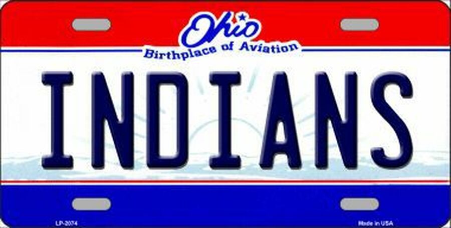 Indians Ohio Novelty State Metal License Plate Souvenir