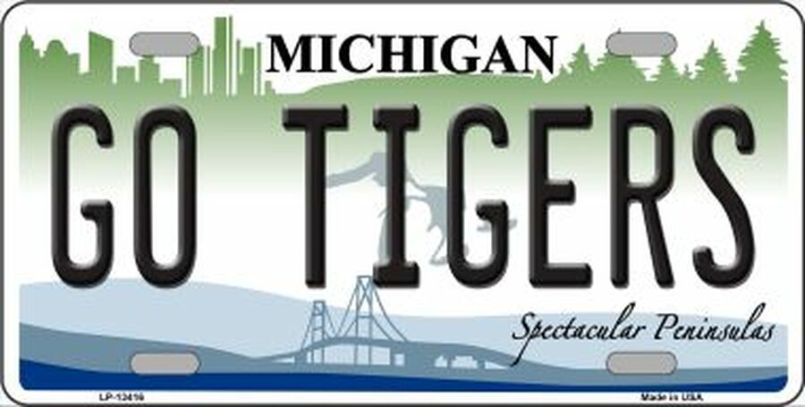 Go Tigers [Detroit] Major League Baseball Fans Souvenir Metal License Plate