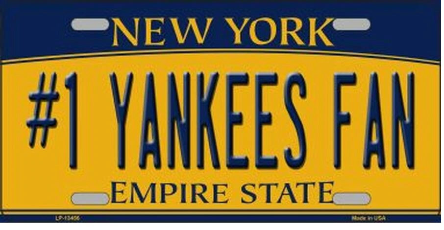 Number 1 Yankees Fan Souvenir Novelty License Plate