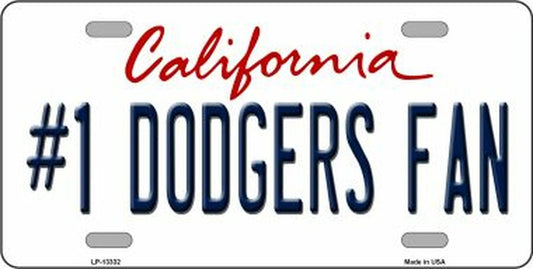 Number 1 Dodgers Fan California State Fan License Plate