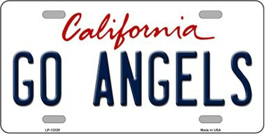 Go Angels California State Novelty Metal License Plate