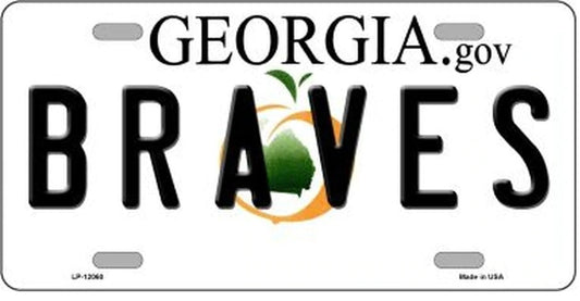 Atlanta Braves Georgia State Novelty Metal License Plate