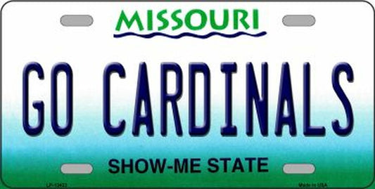 Go Cardinals Novelty Souvenir Metal License Plate