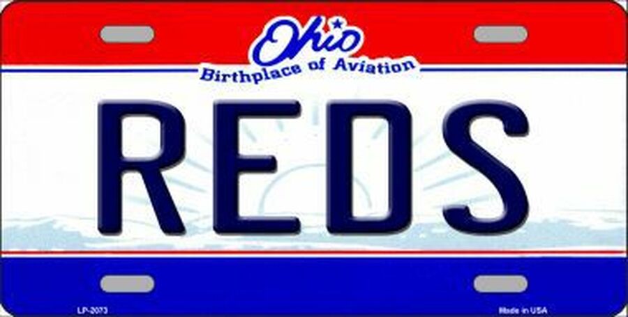 Reds Ohio State Novelty Metal Fans Souvenir License Plate