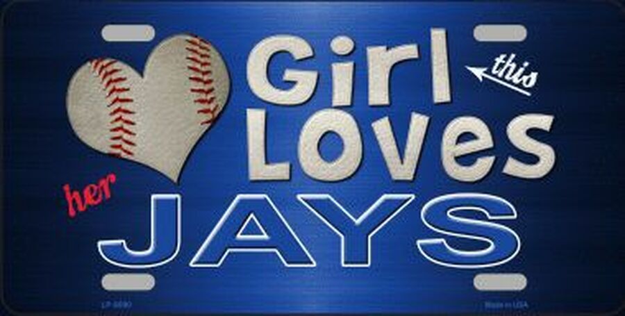 This Girl Loves Her Jays Metal Souvenir Novelty License Plate