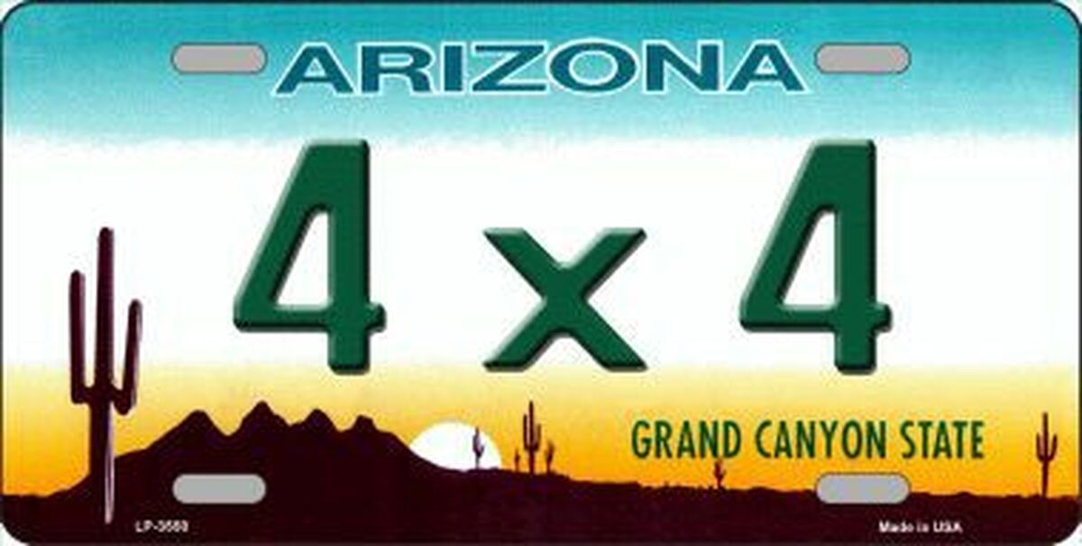 4X4 Arizona Metal Vanity License Plate