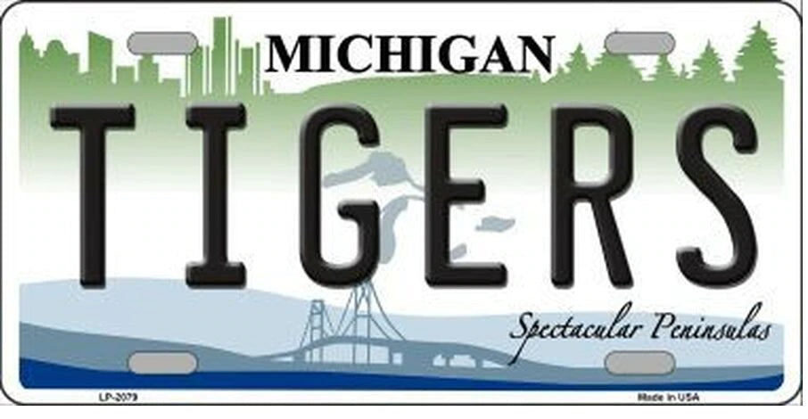 Tigers Michigan State [Detroit] Major League Baseball Fans Souvenir Metal License Plate