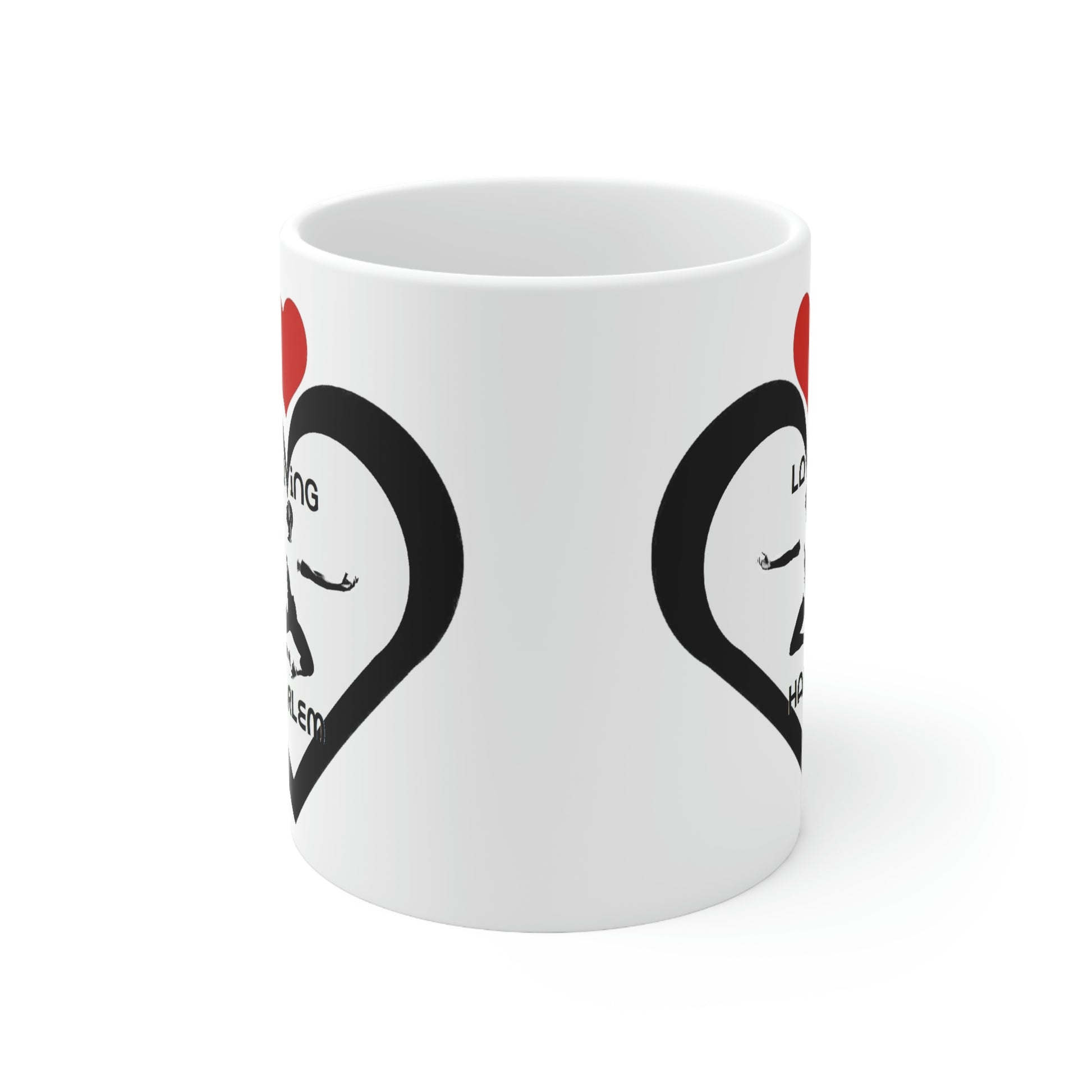 Side View Angle Of Loving Harlem Ceramic Mug 11oz