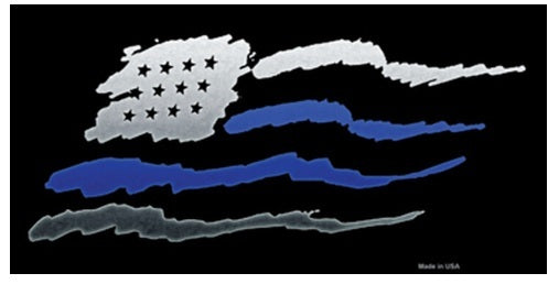 Thin Blue Line Support Police American Flag Bumper Sticker