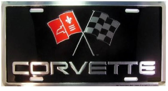Corvette Racing Flags License Plate