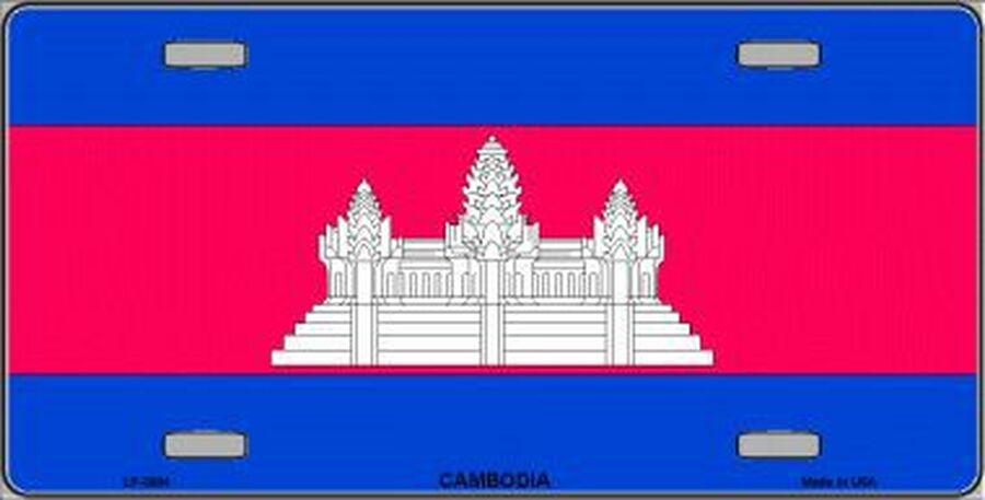 Cambodia Flag License Plate Autos Tag
