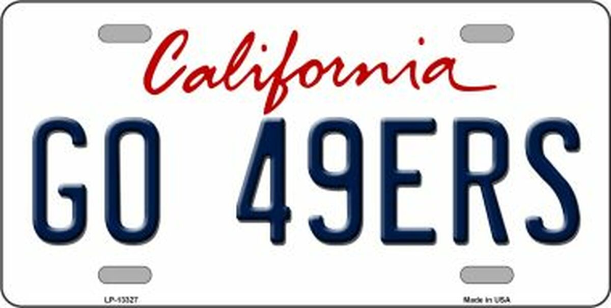GO 49ers Fan License Plate Souvenir